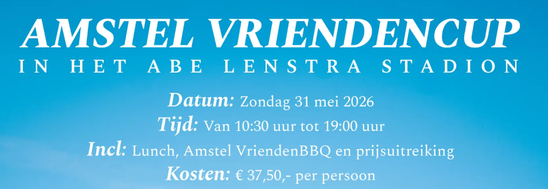 Doe mee: Amstel Vriendencup toernooi in Abe Lenstra Stadion