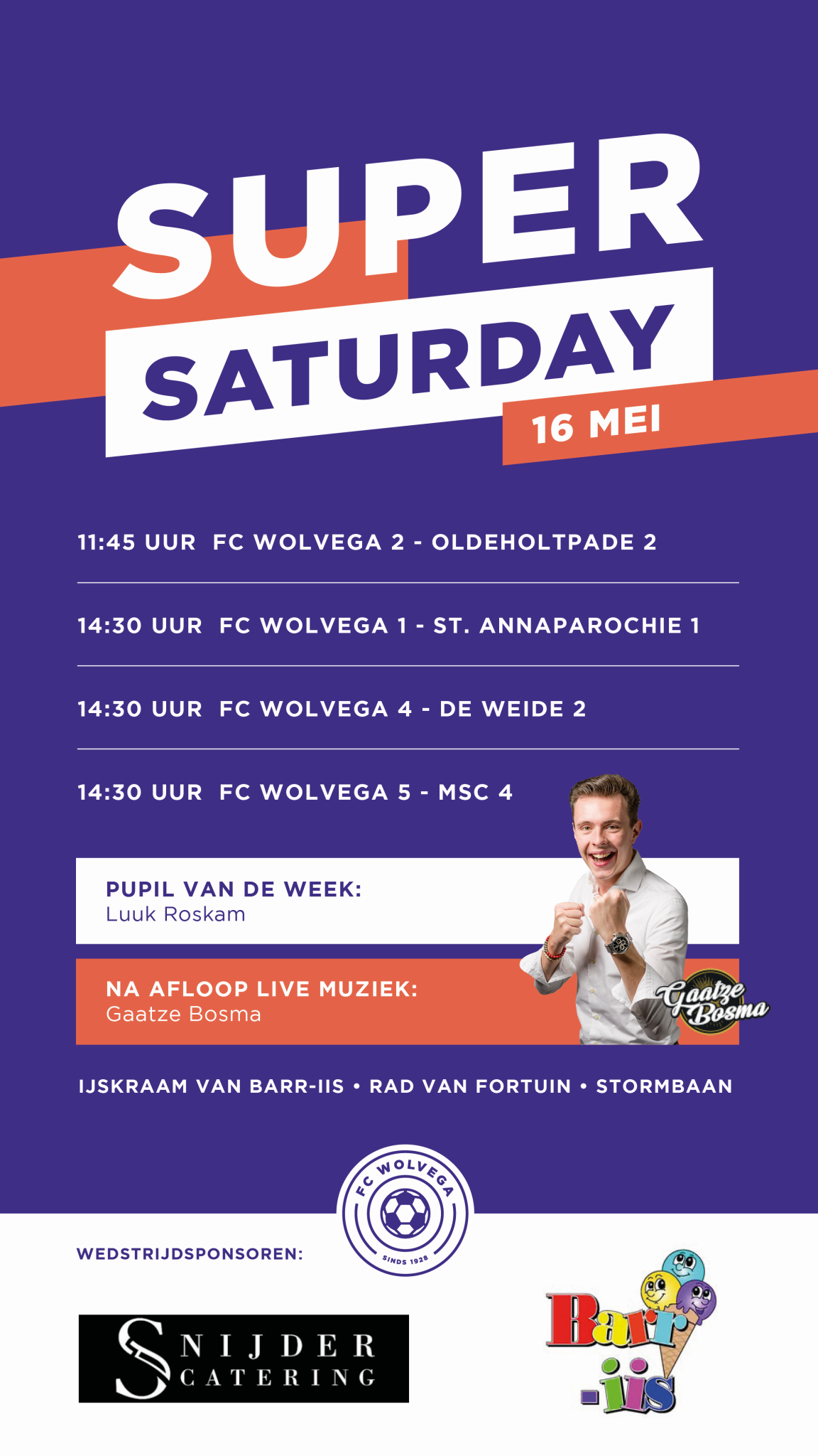 Super Saturday met live muziek van Gaatze Bosma