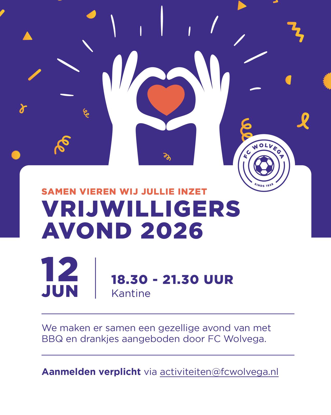 Vrijwilligersavond 12 juni