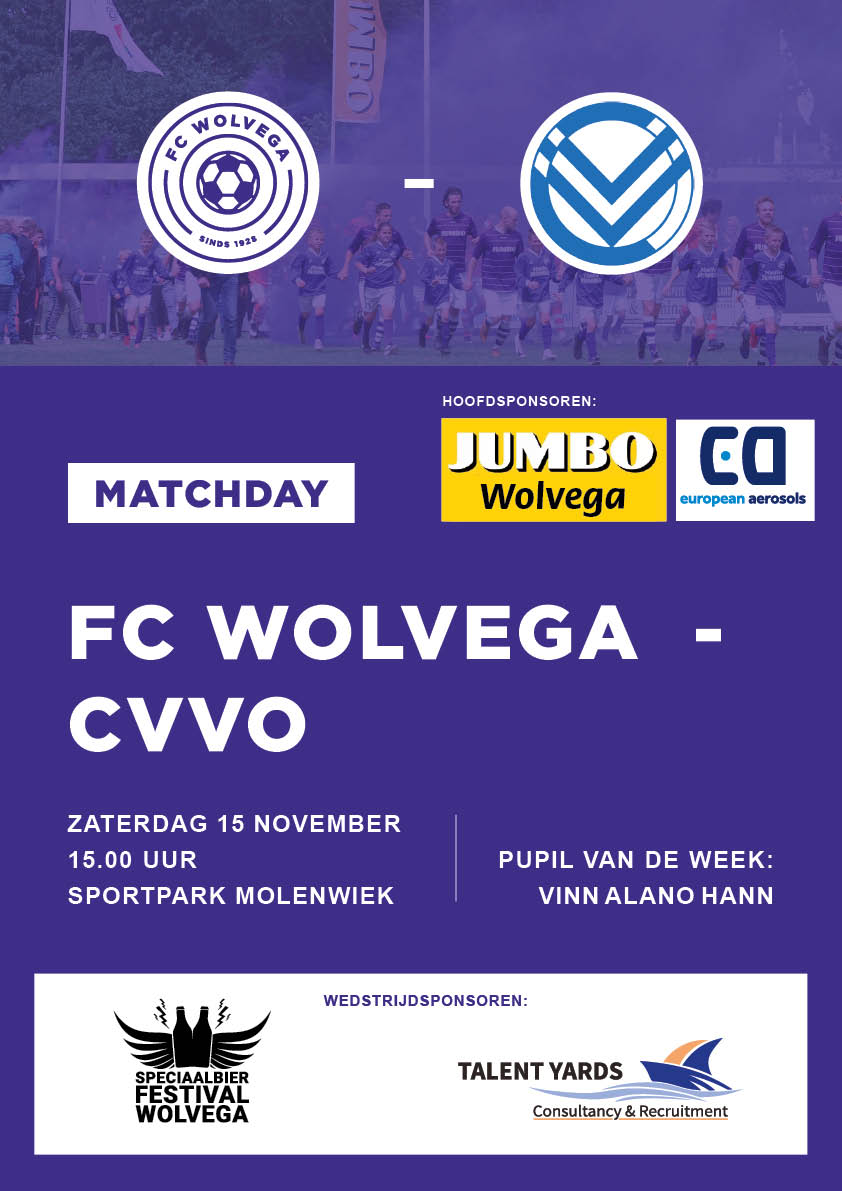 Wedstrijdaankondiging FC Wolvega - CVVO
